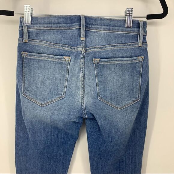 Frame Le Skinny De Jeanne Distressed raw Hemline Ankle Jeans [size 25] - Picture 7 of 13